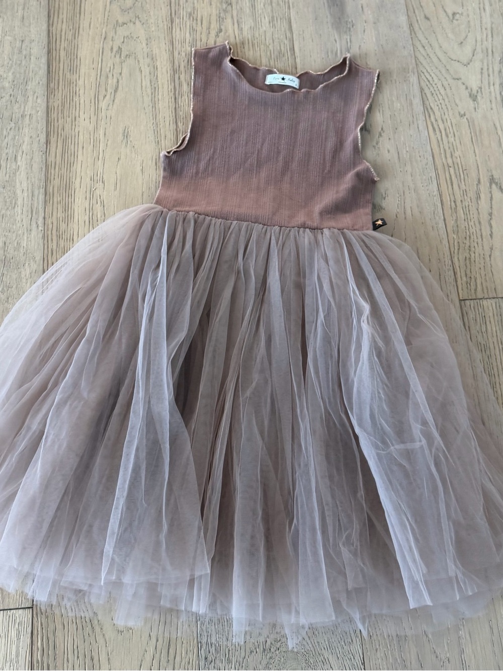 Petite Hailey Girls Size 6 Ribbed Tank Top Tulle Skirt Dress